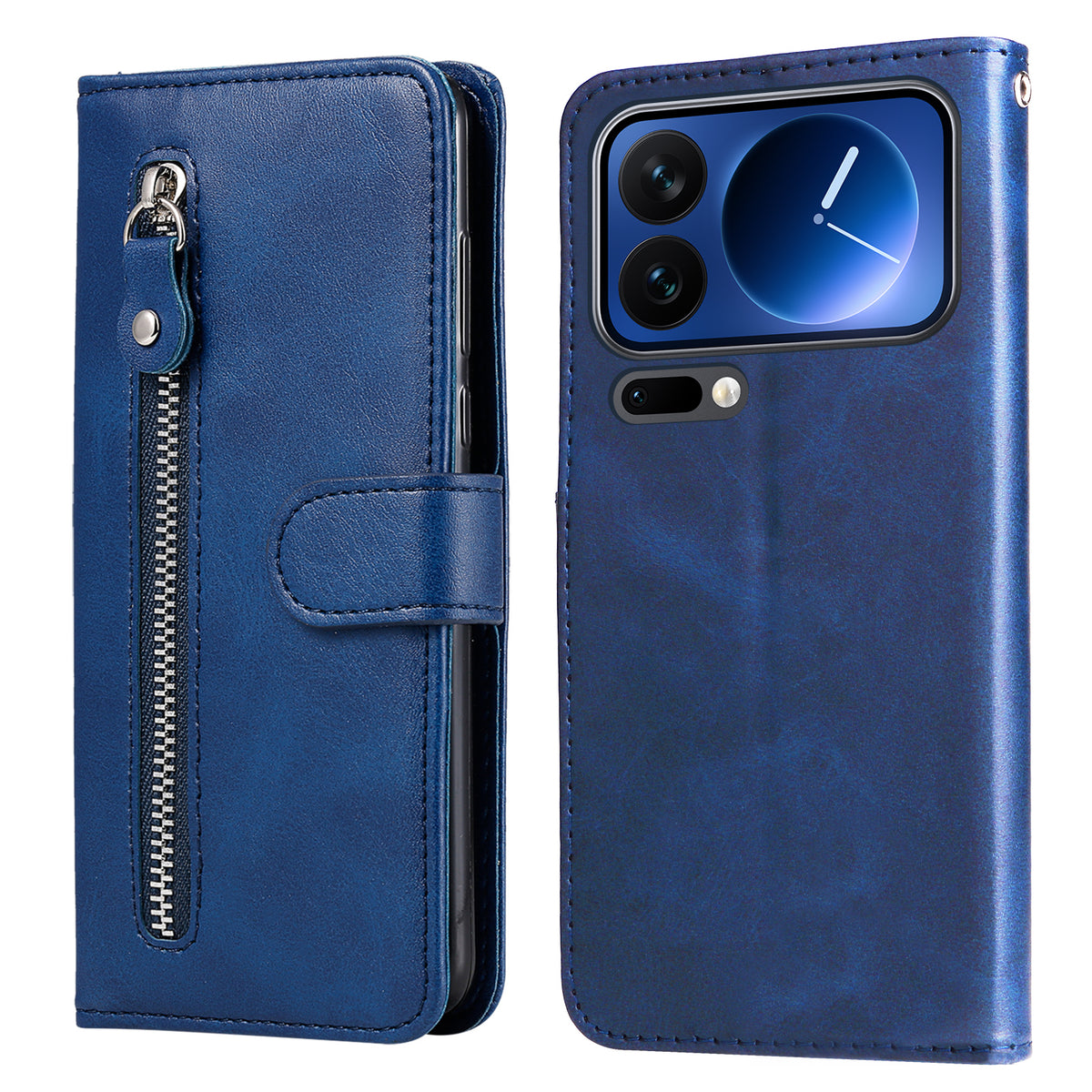 For Xiaomi 17 Pro PU Leather Cases with Zipper Pocket Wallet Phone Cover Stand