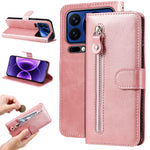 For Xiaomi 17 Pro PU Leather Cases with Zipper Pocket Wallet Phone Cover Stand