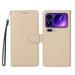 For Xiaomi 17 Pro Max Case RFID Blocking 3 Card Slots PU Leather Phone Cover with Wrist Strap