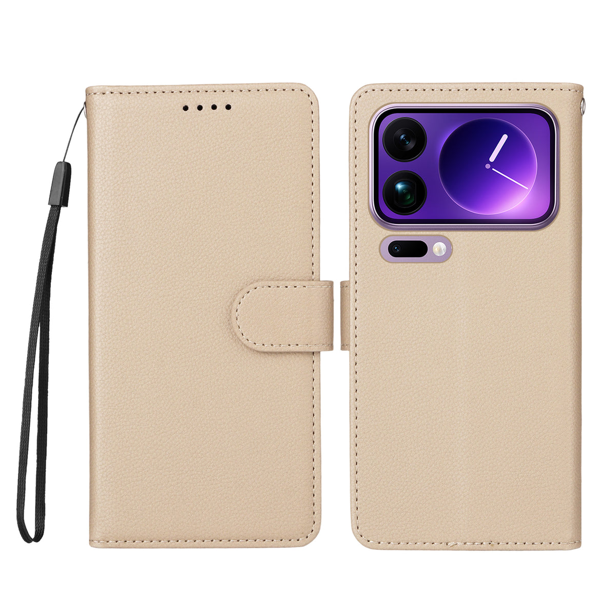 For Xiaomi 17 Pro Max Case RFID Blocking 3 Card Slots PU Leather Phone Cover with Wrist Strap