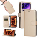 For Xiaomi 17 Pro Max Case RFID Blocking 3 Card Slots PU Leather Phone Cover with Wrist Strap