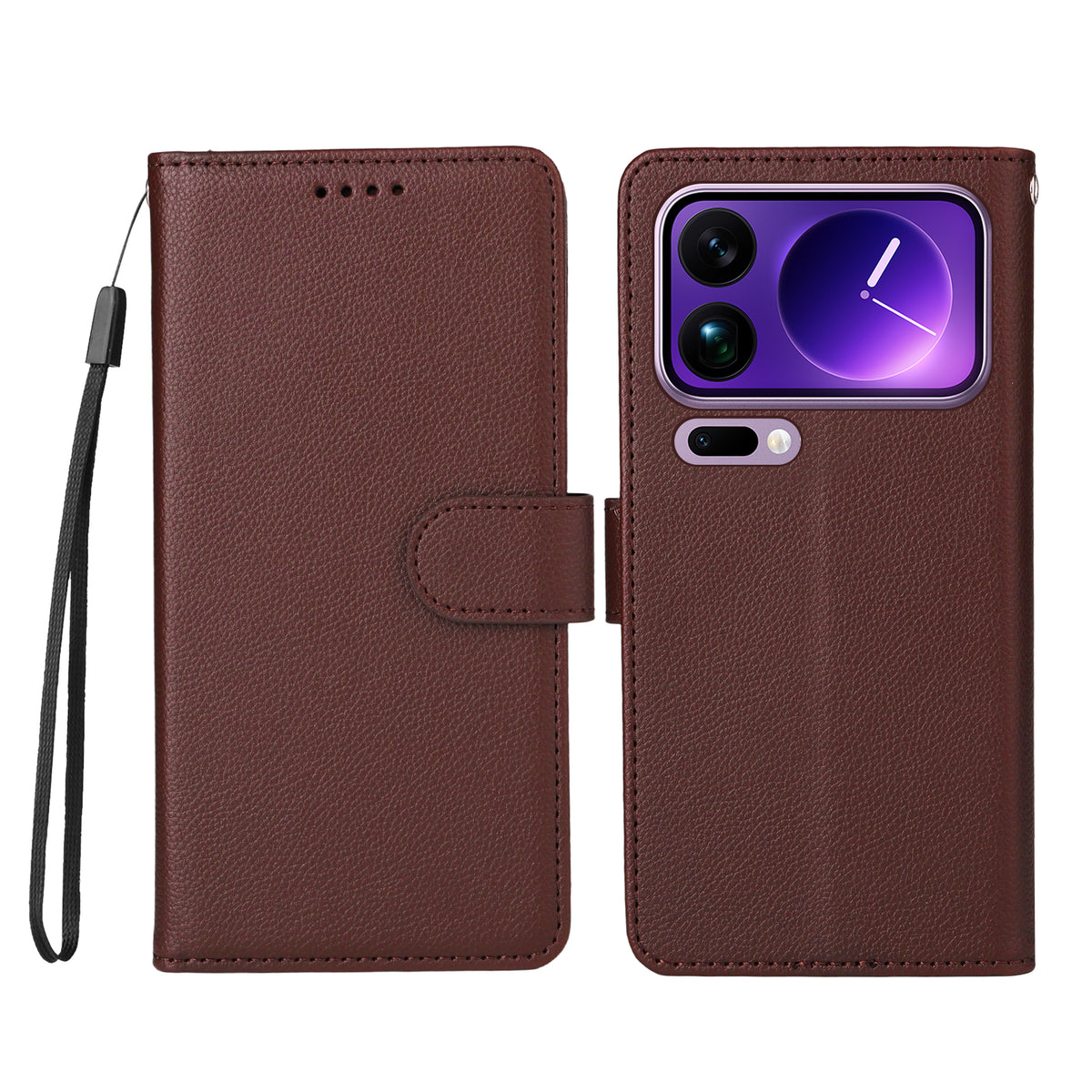 For Xiaomi 17 Pro Max Case RFID Blocking 3 Card Slots PU Leather Phone Cover with Wrist Strap