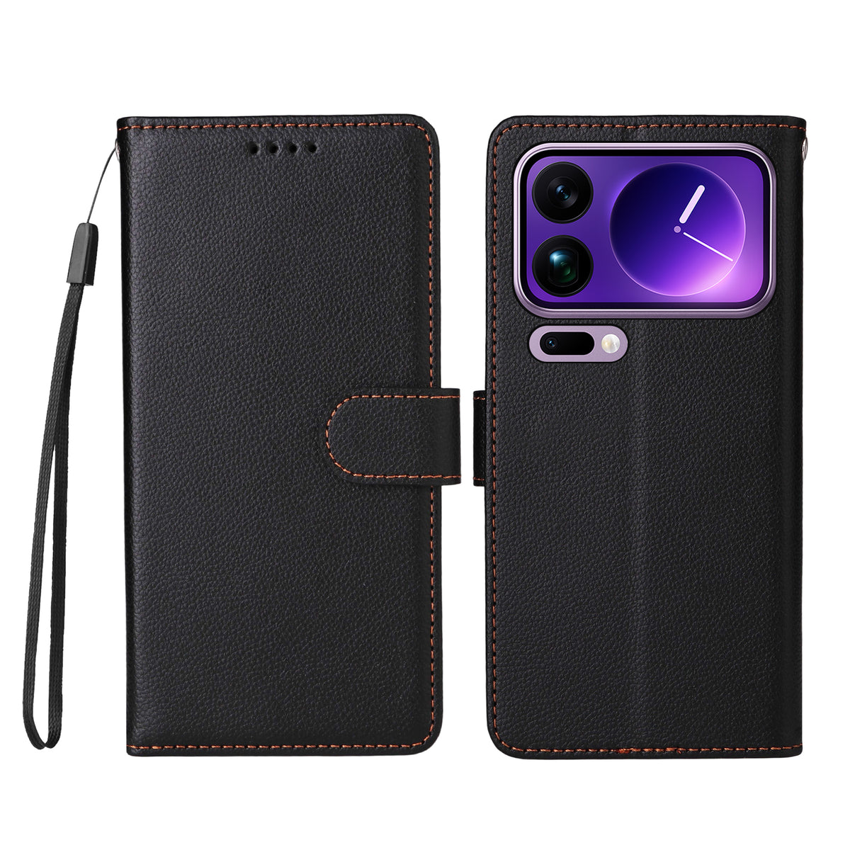 For Xiaomi 17 Pro Max Case RFID Blocking 3 Card Slots PU Leather Phone Cover with Wrist Strap