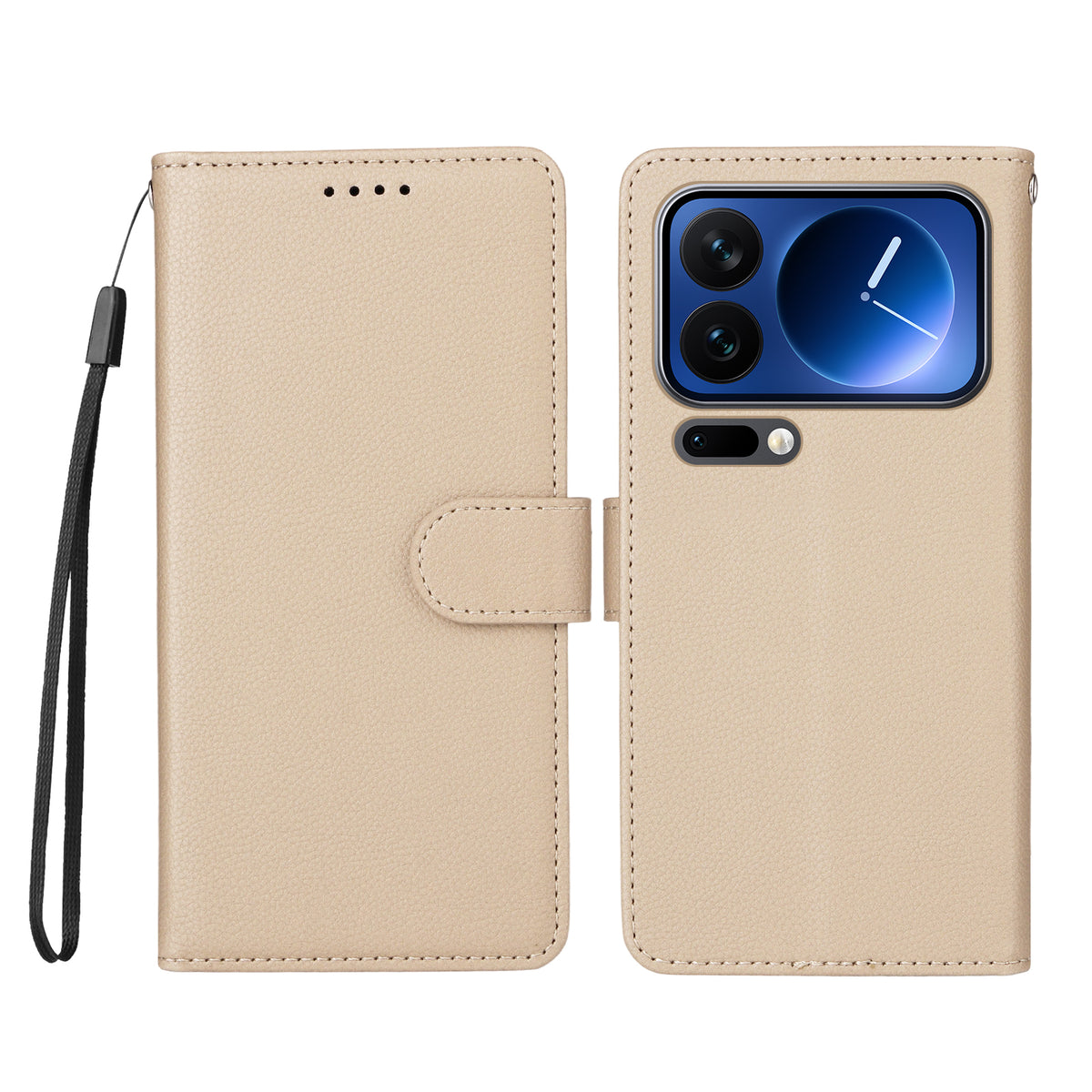 For Xiaomi 17 Pro Case RFID Blocking 3 Card Slots PU Leather Phone Cover with Wrist Strap