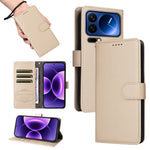 For Xiaomi 17 Pro Case RFID Blocking 3 Card Slots PU Leather Phone Cover with Wrist Strap