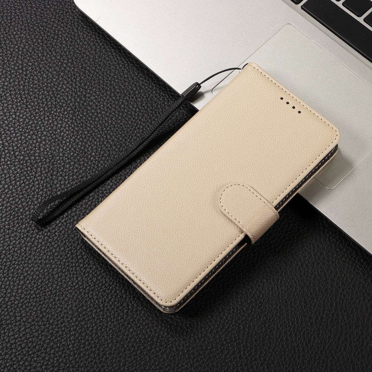 For Xiaomi 17 Pro Case RFID Blocking 3 Card Slots PU Leather Phone Cover with Wrist Strap