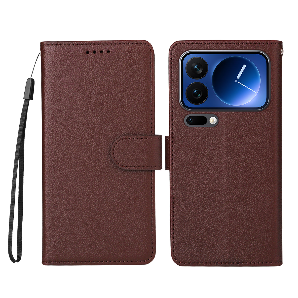 For Xiaomi 17 Pro Case RFID Blocking 3 Card Slots PU Leather Phone Cover with Wrist Strap