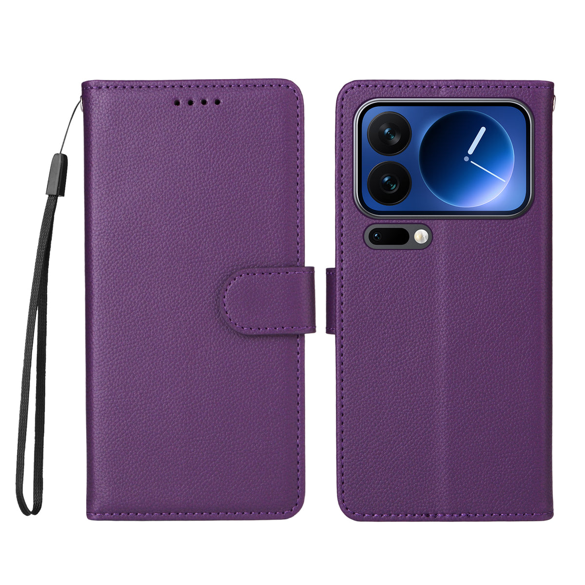 For Xiaomi 17 Pro Case RFID Blocking 3 Card Slots PU Leather Phone Cover with Wrist Strap
