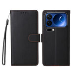 For Xiaomi 17 Pro Case RFID Blocking 3 Card Slots PU Leather Phone Cover with Wrist Strap