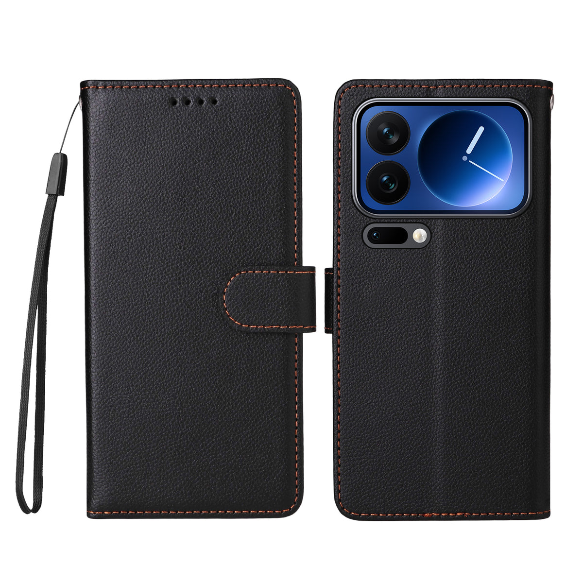 For Xiaomi 17 Pro Case RFID Blocking 3 Card Slots PU Leather Phone Cover with Wrist Strap
