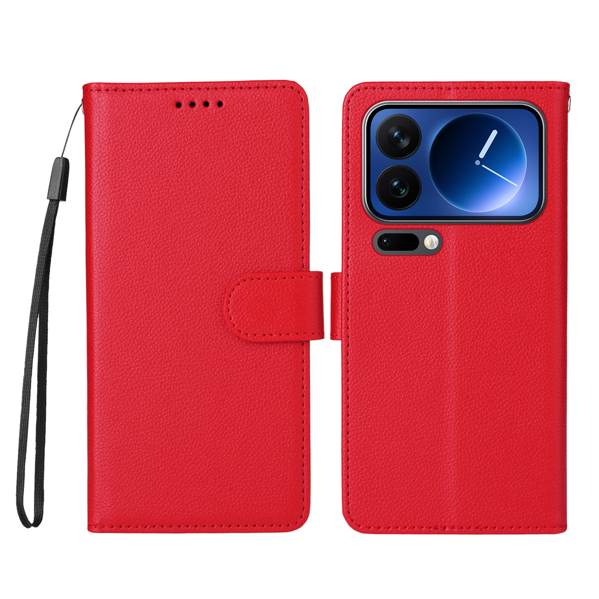 For Xiaomi 17 Pro Case RFID Blocking 3 Card Slots PU Leather Phone Cover with Wrist Strap