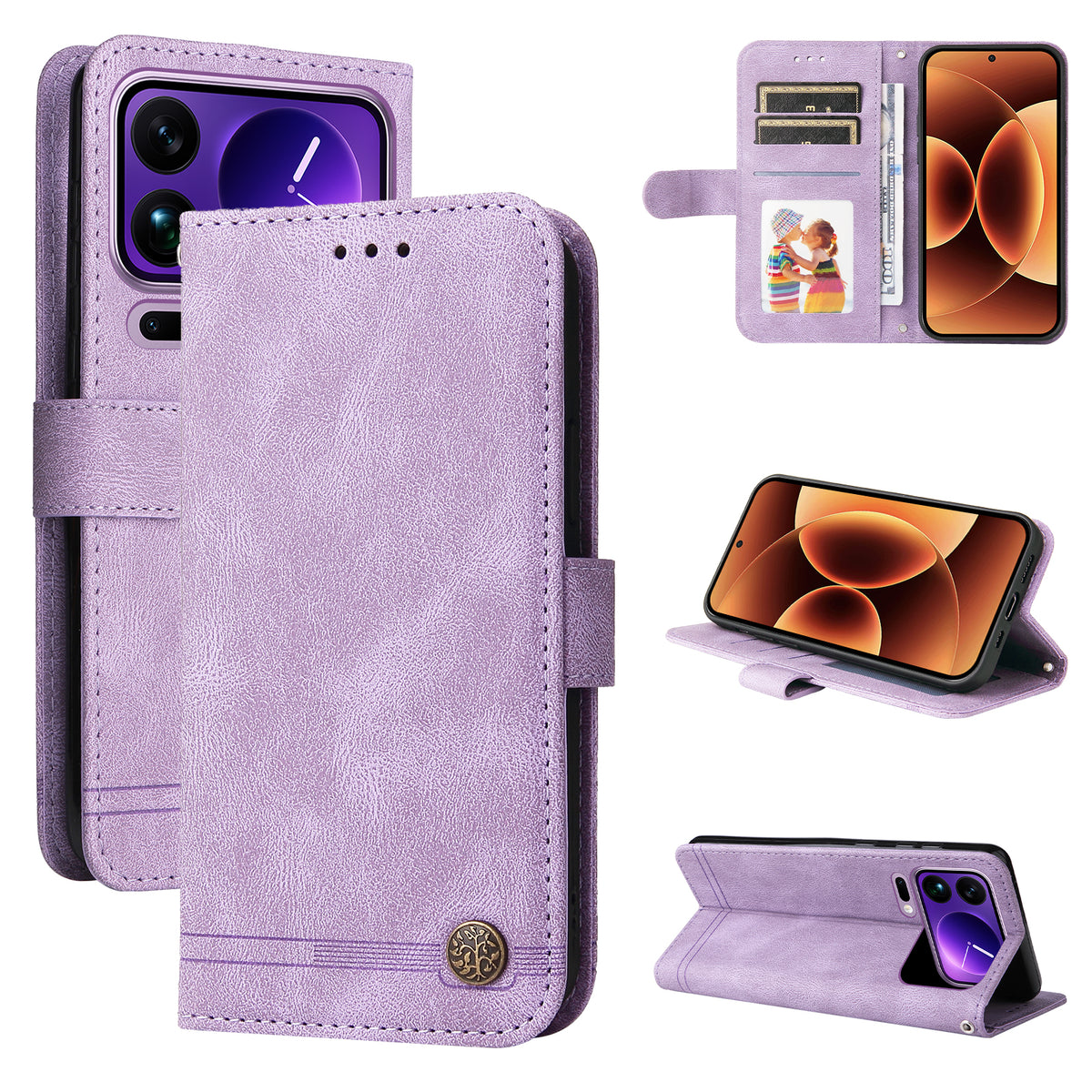 For Xiaomi 17 Pro Max Leather Wallet Cases Skin Touch Phone Cover Stand with Strap