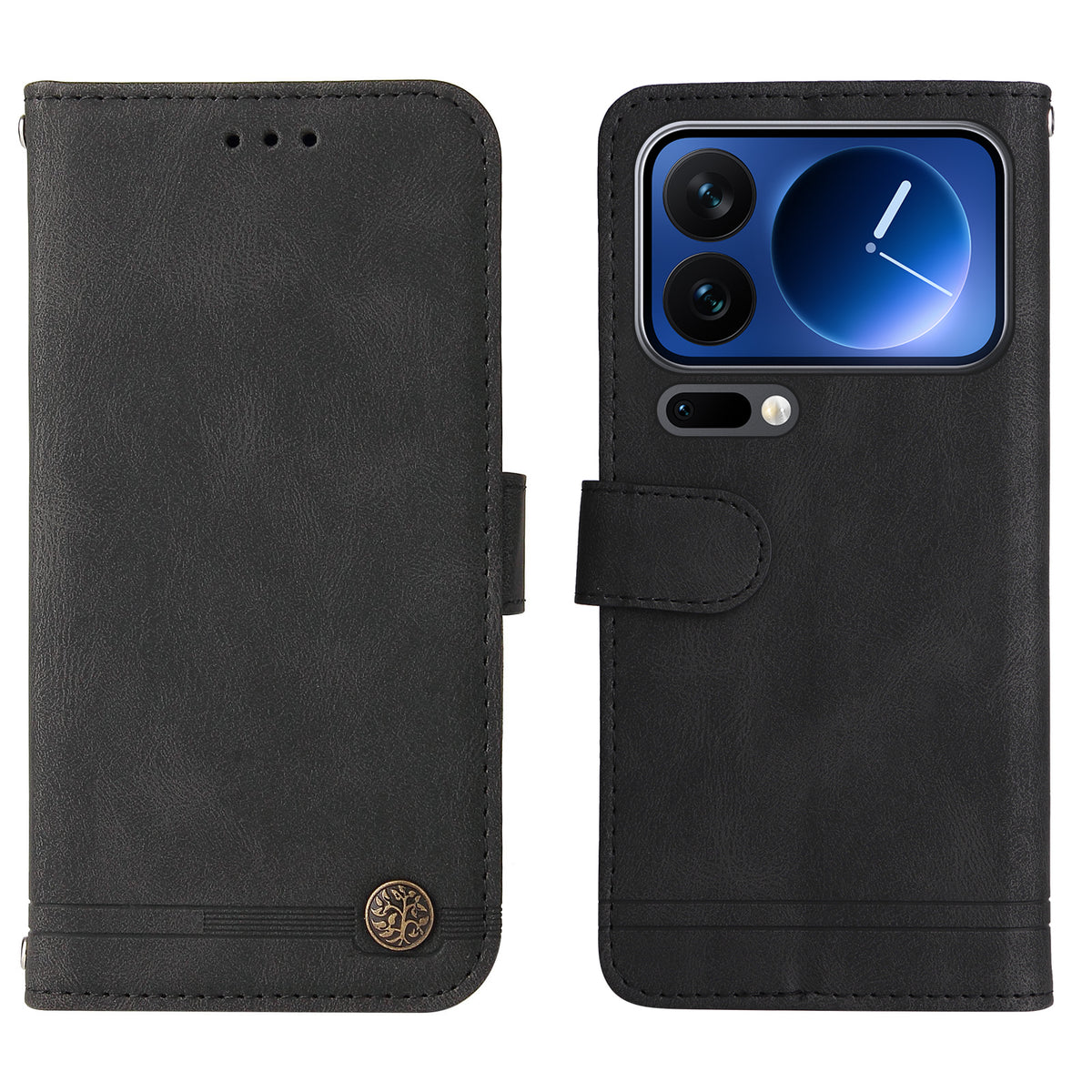 For Xiaomi 17 Pro Leather Wallet Cases Skin Touch Phone Cover Stand with Strap