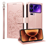 For Xiaomi 17 Pro Max Case RFID Blocking Imprinted Dog Pattern PU Leather Phone Cover with Wrist Strap