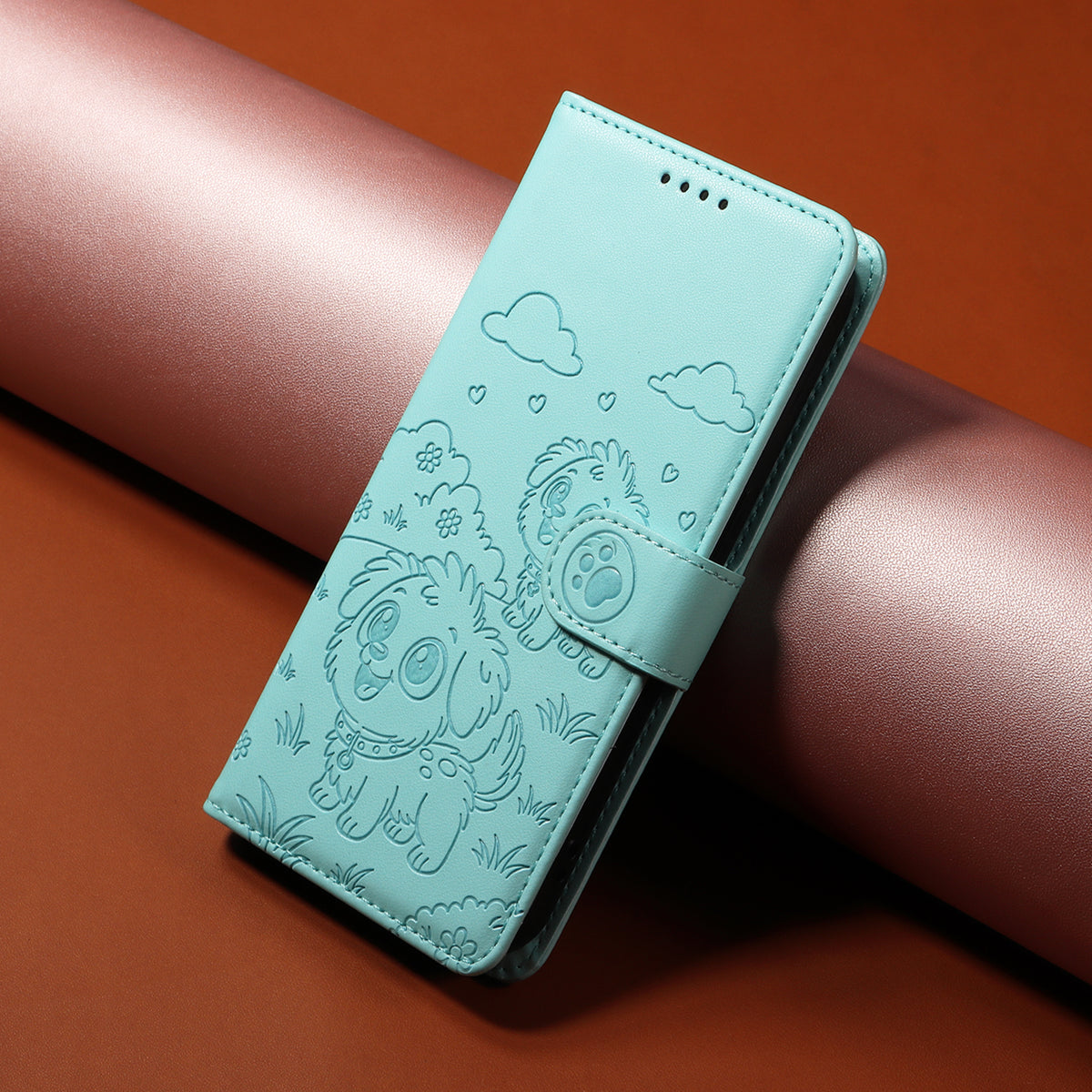 For Xiaomi 17 Pro Case RFID Blocking Imprinted Dog Pattern PU Leather Phone Cover with Wrist Strap