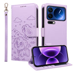 For Xiaomi 17 Pro Case RFID Blocking Imprinted Dog Pattern PU Leather Phone Cover with Wrist Strap
