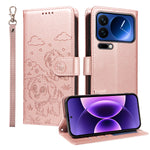 For Xiaomi 17 Pro Case RFID Blocking Imprinted Dog Pattern PU Leather Phone Cover with Wrist Strap