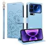For Xiaomi 17 Pro Case RFID Blocking Imprinted Dog Pattern PU Leather Phone Cover with Wrist Strap