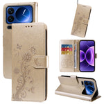 For Xiaomi 17 Pro Leather Case Butterfly Floral Imprint Wallet Stand Cover