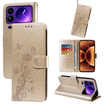 For Xiaomi 17 Pro Max Leather Case Butterfly Floral Imprint Wallet Stand Cover
