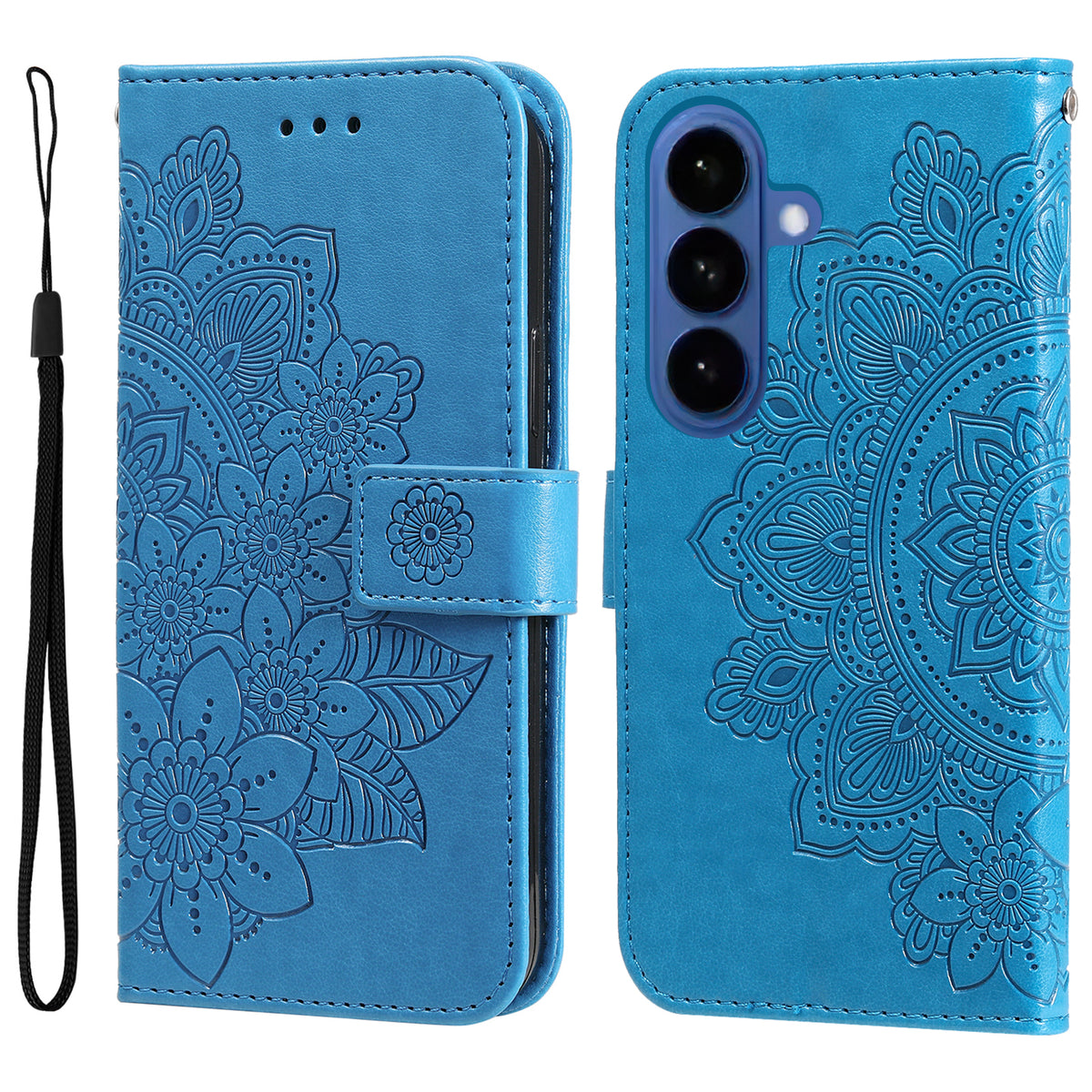 Samsung Galaxy S26 Skal Blommönster PU Läder Plånboksfodral