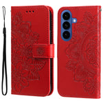 Samsung Galaxy S26 Skal Blommönster PU Läder Plånboksfodral