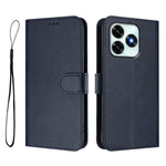 For Honor X5c Plus 4G Wallet Case RFID Blocking Calf Texture Leather Stand Phone Cover with Strap