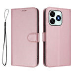For Honor X5c Plus 4G Wallet Case RFID Blocking Calf Texture Leather Stand Phone Cover with Strap