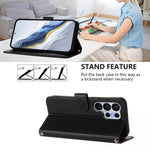 For Samsung Galaxy S26 Ultra Leather Case Wallet Stand Phone Cover with Wrist Strap
