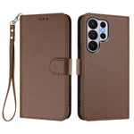 For Samsung Galaxy S26 Ultra Leather Case Wallet Stand Phone Cover with Wrist Strap