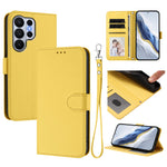 For Samsung Galaxy S26 Ultra Leather Case Wallet Stand Phone Cover with Wrist Strap