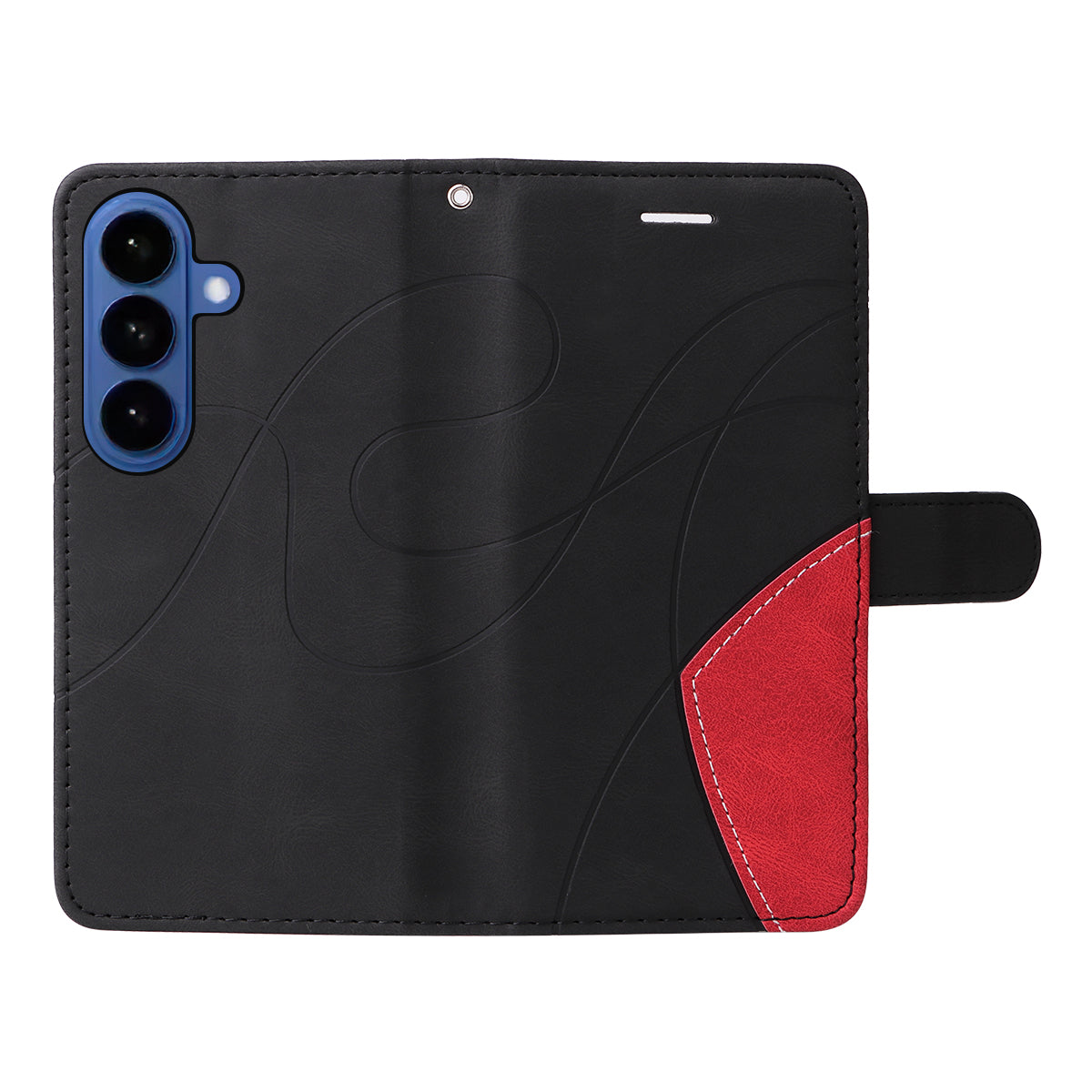 Samsung Galaxy S27 / S26 Läderfodral med stativ och tvåfärgad skarvdesign