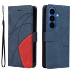Samsung Galaxy S27 / S26 Läderfodral med stativ och tvåfärgad skarvdesign