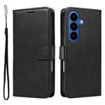 Samsung Galaxy S27 / S26 Läderplånboksfodral med rem Enfärgat mobilstativ
