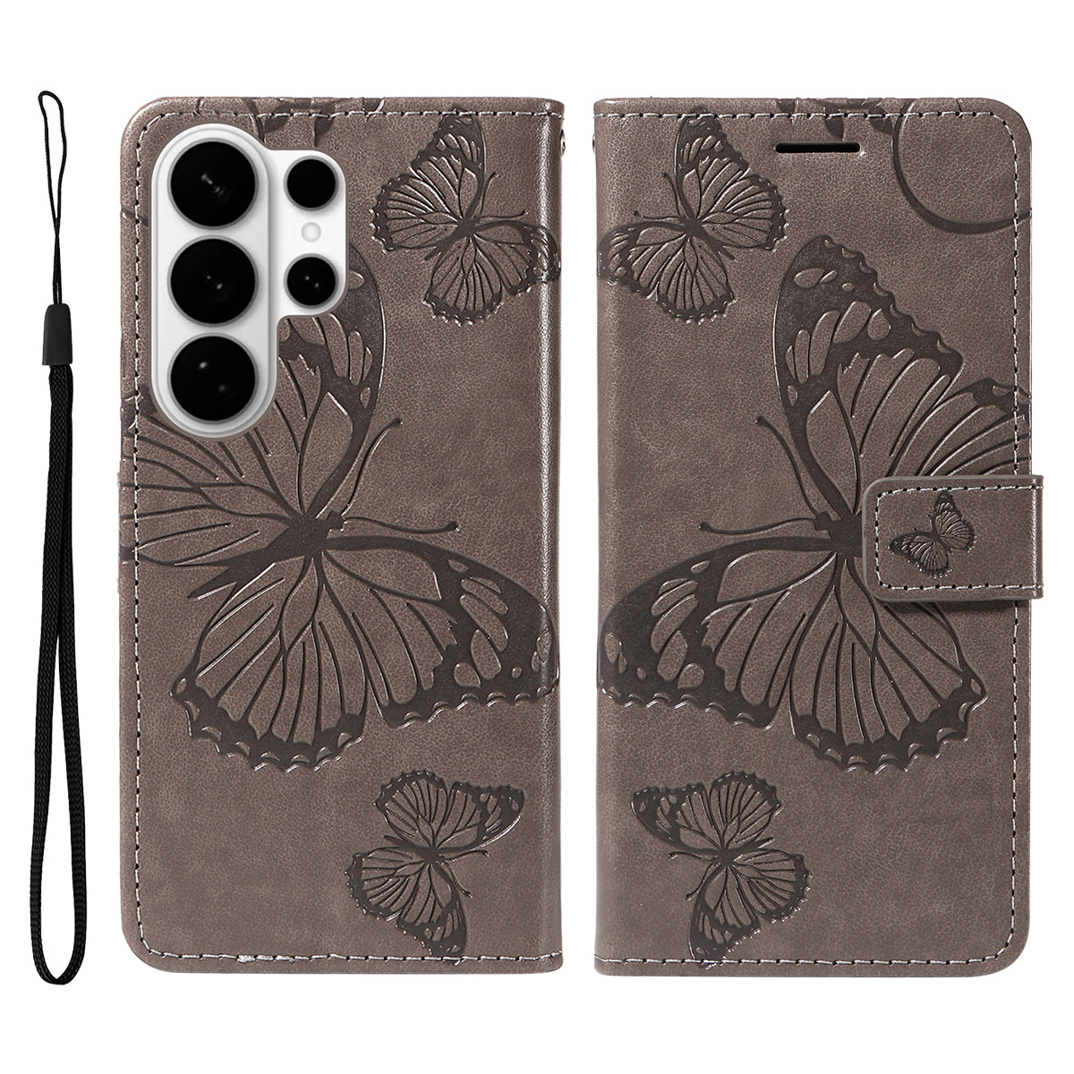 For Samsung Galaxy S26 Ultra Wallet Case Floral Butterfly Imprinted Leather Phone Cover Stand