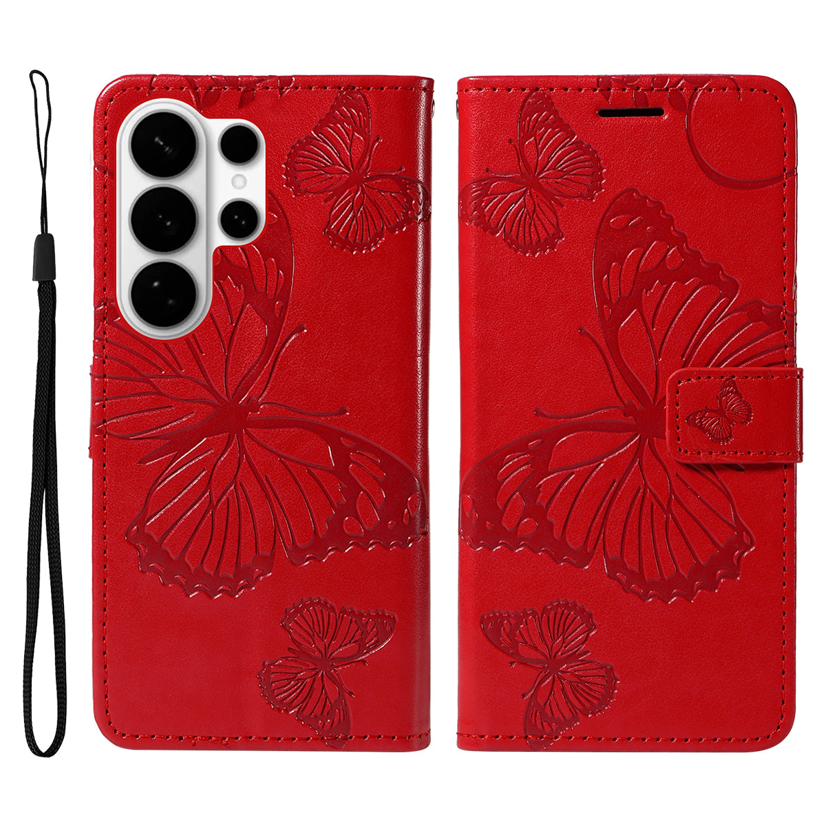 For Samsung Galaxy S26 Ultra Wallet Case Floral Butterfly Imprinted Leather Phone Cover Stand