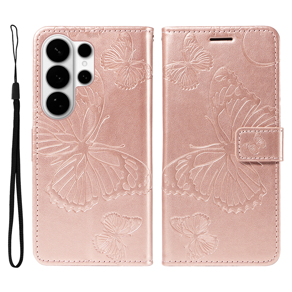 For Samsung Galaxy S26 Ultra Wallet Case Floral Butterfly Imprinted Leather Phone Cover Stand