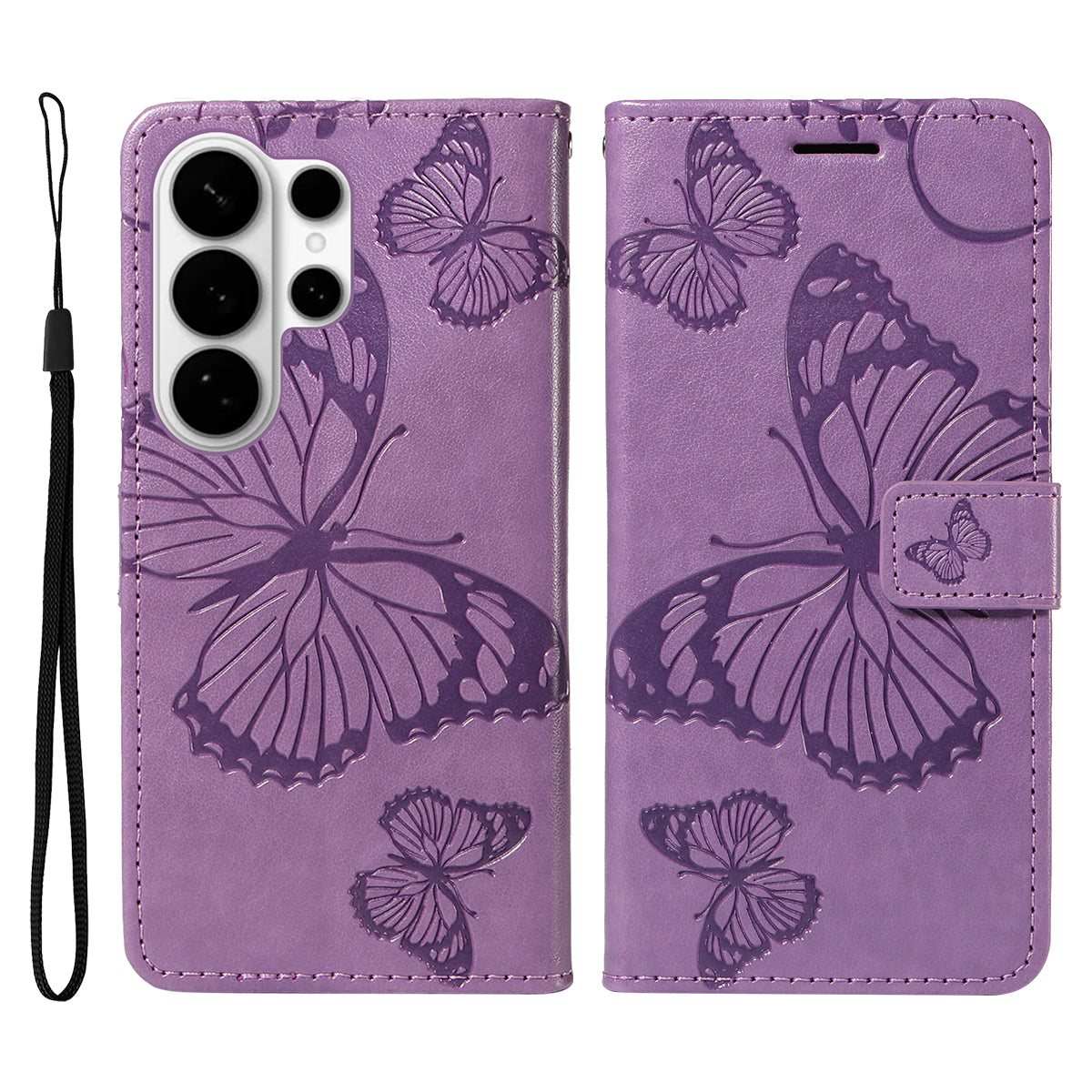 For Samsung Galaxy S26 Ultra Wallet Case Floral Butterfly Imprinted Leather Phone Cover Stand