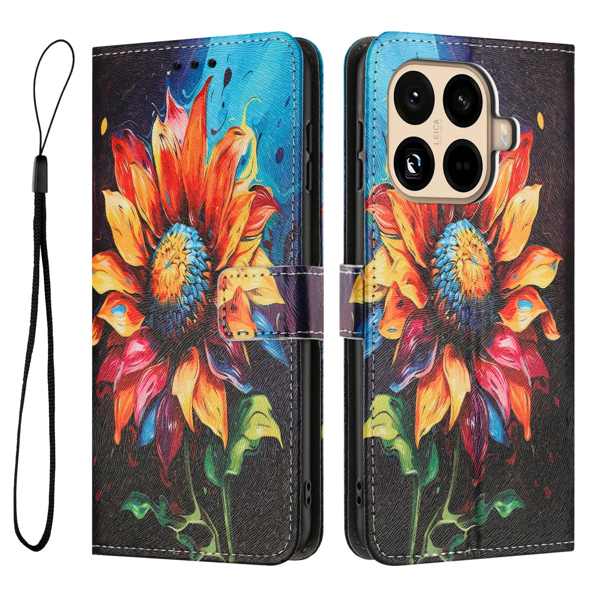 For Xiaomi 15T Pro Wallet Case Pattern Printing PU Leather Phone Cover with Lanyard