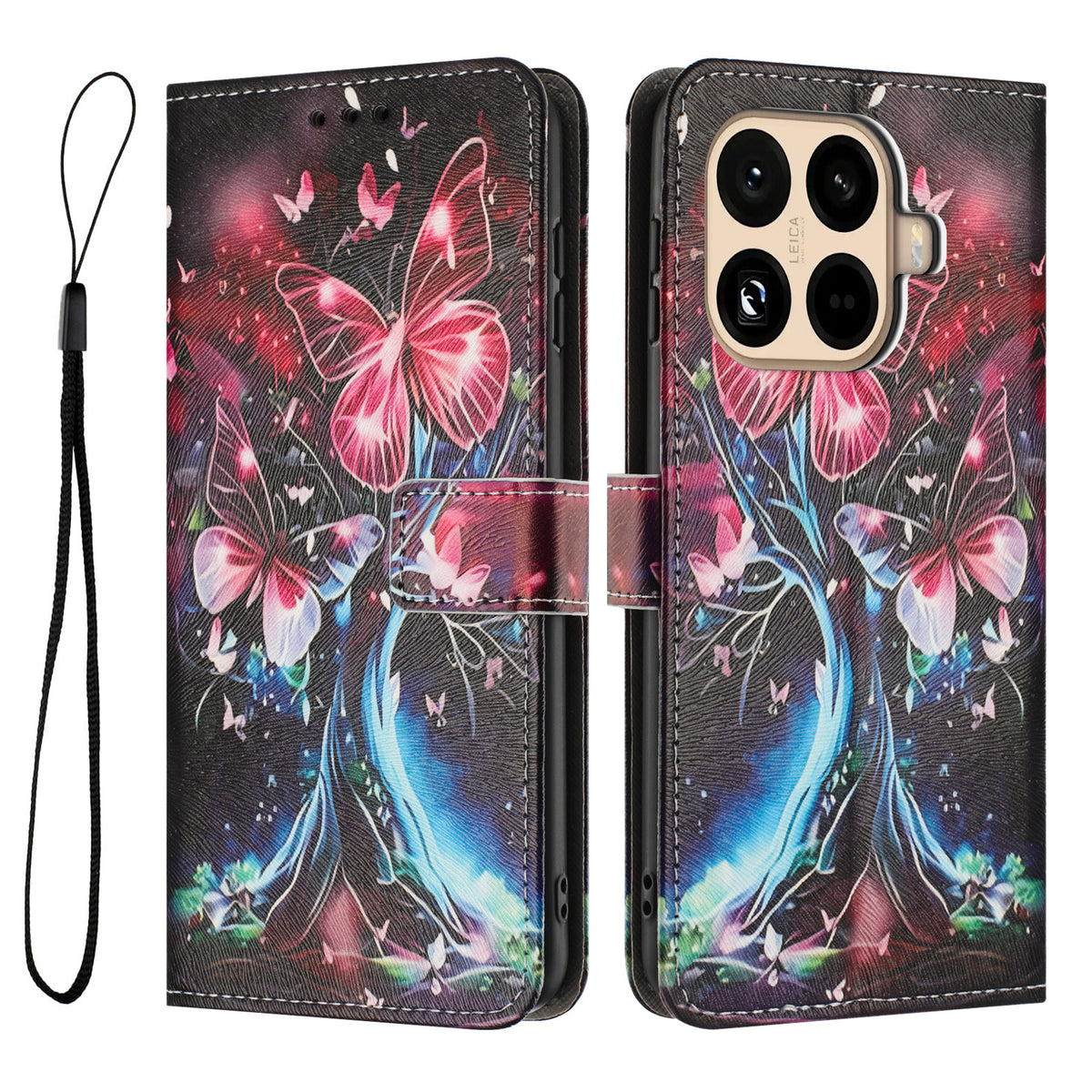 For Xiaomi 15T Pro Wallet Case Pattern Printing PU Leather Phone Cover with Lanyard