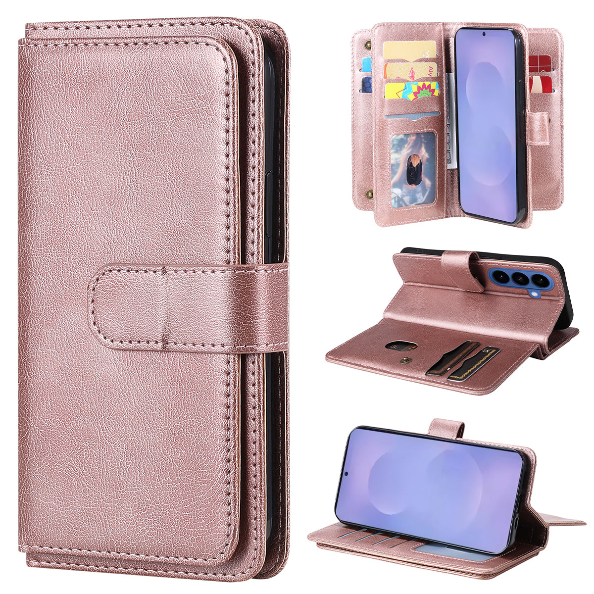 For Samsung Galaxy S27 / S26 Leather Case with 10 Card Holder Phone Cover Stand