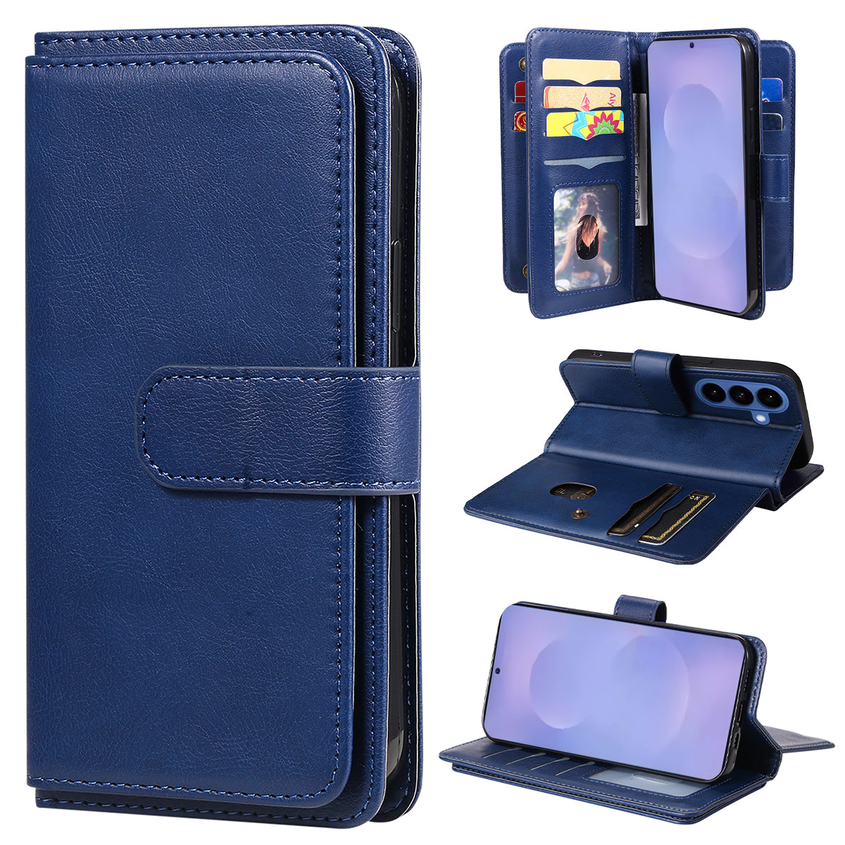 For Samsung Galaxy S27 / S26 Leather Case with 10 Card Holder Phone Cover Stand