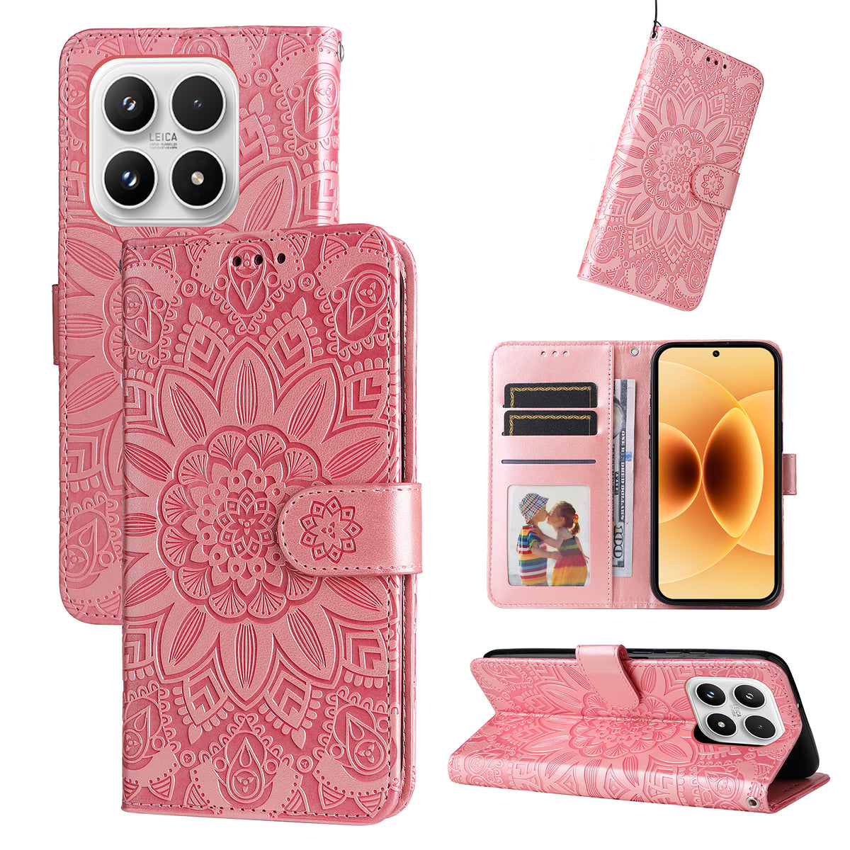 For Xiaomi 17 Case Sunflower Imprint Leather Wallet Phone Cover