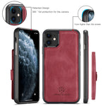 JEEHOOD For iPhone 11 Pro Max Case  J01 Retro Leather Phone Back Cover with Detachable Magnetic Card Holder
