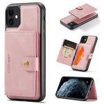 JEEHOOD For iPhone 11 Pro Max Case  J01 Retro Leather Phone Back Cover with Detachable Magnetic Card Holder