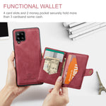 JEEHOOD til Samsung Galaxy A42 5G Cover J01 Retro Læder Telefon Bagside Cover med Aftagelig Magnetisk Kortlomme