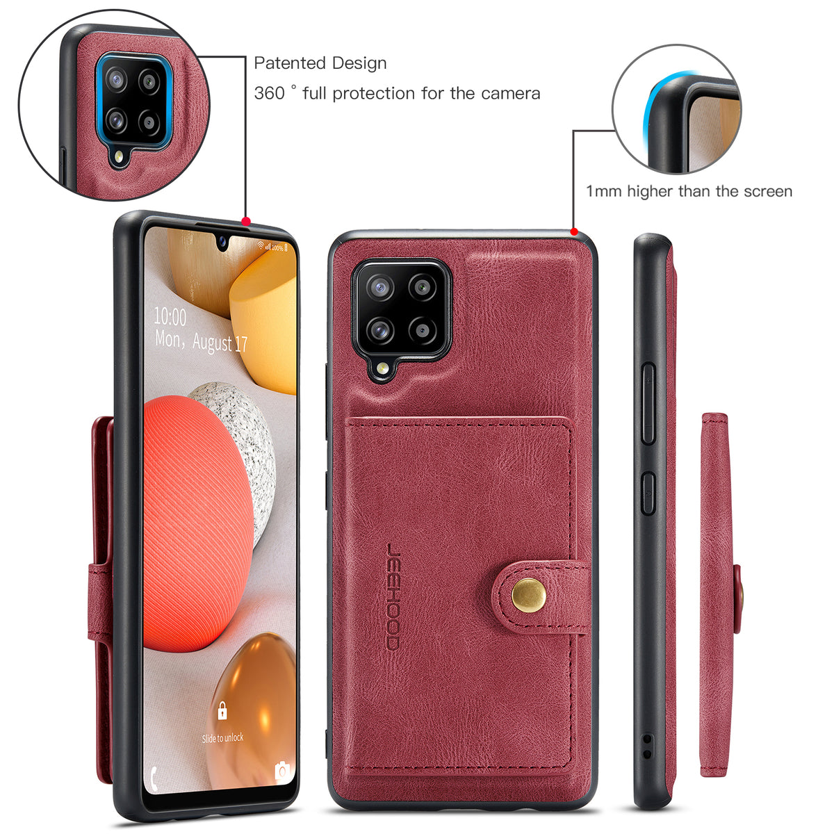 JEEHOOD til Samsung Galaxy A42 5G Cover J01 Retro Læder Telefon Bagside Cover med Aftagelig Magnetisk Kortlomme