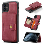 JEEHOOD For iPhone 11 Pro Case  J01 Retro Leather Phone Back Cover with Detachable Magnetic Card Holder