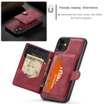 JEEHOOD For iPhone 11 Pro Case  J01 Retro Leather Phone Back Cover with Detachable Magnetic Card Holder