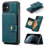 JEEHOOD For iPhone 11 Pro Case  J01 Retro Leather Phone Back Cover with Detachable Magnetic Card Holder